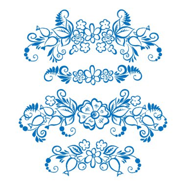 El çizimi çiçek tasarımı elementleri