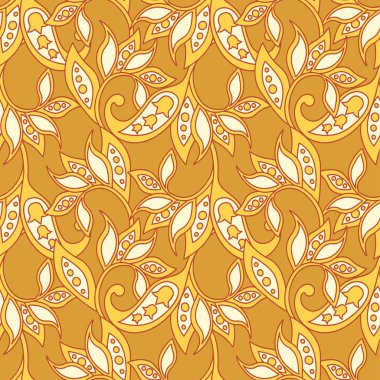 Etnik çiçekler pürüzsüz vektör deseni.