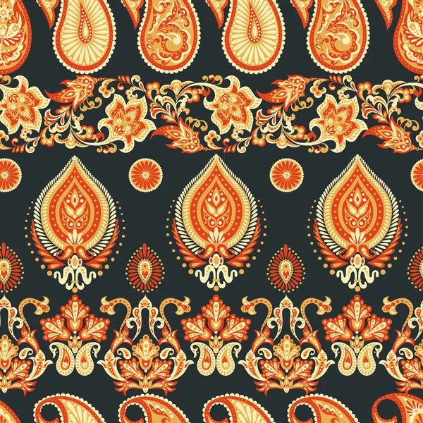 Paisley Floral orientaliska etniska mönster. Sömlös arabisk prydnad. — Stock vektor