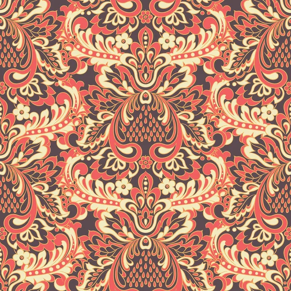 Damask floral seamless pattern. vintage vector background — Stock Vector