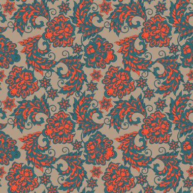 etnik çiçek seamless modeli