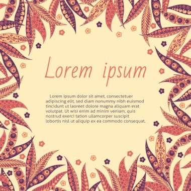 Çiçek desenli davetiye kartı.