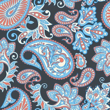 Paisley dikişsiz desen. Klasik çiçek arkaplanı