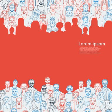 Metnin için el çizimi insanlar vektör arkaplanı