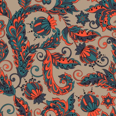 Hint batik tarzında klasik çiçeksiz desen.