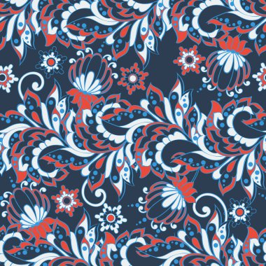 Batik tarzında Hint çiçeksiz desen