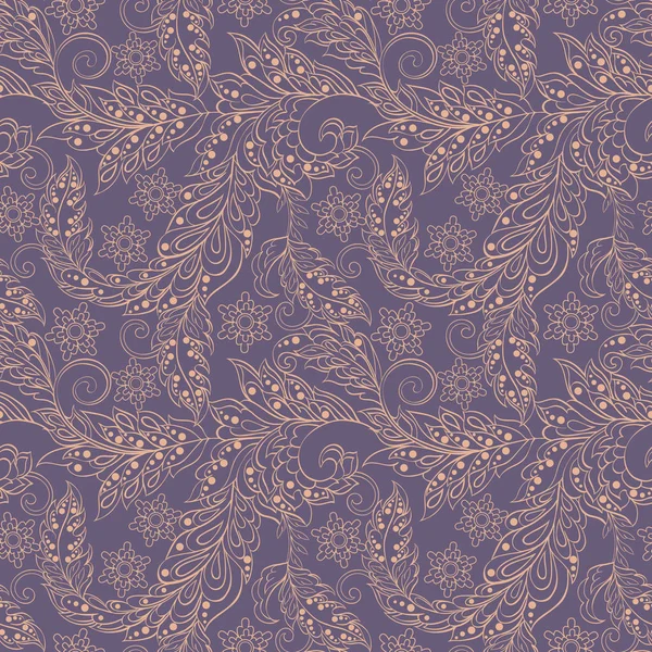 Бесшовный цветочный узор в индийском стиле — стоковый вектор