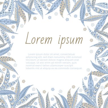 Çiçek desenli davetiye kartı.