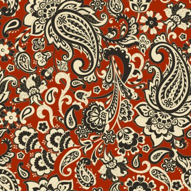 Kusursuz desenli. Çiçek vektör illüstrasyonu