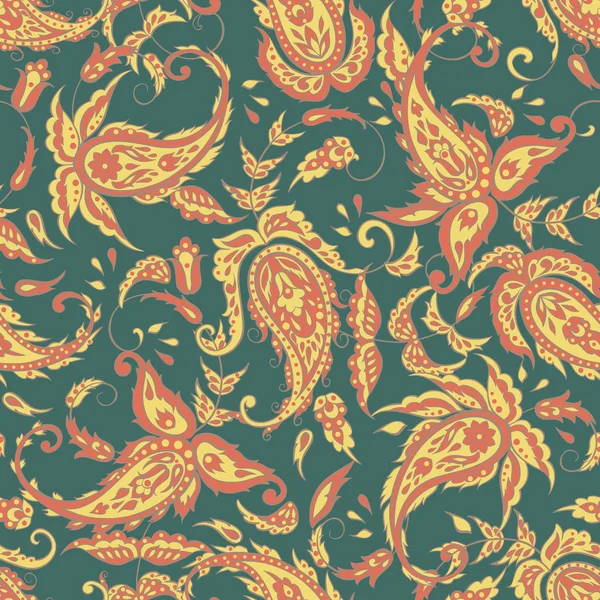 Paisley Pattern. Sfondo tessile asiatico senza cuciture — Vettoriale Stock