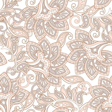 Çiçeksel oryantal etnik geçmiş. pürüzsüz vektör deseni