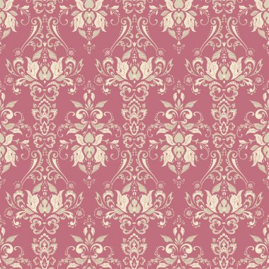 Vektör Barok çiçek deseni. Klasik çiçek süsü..