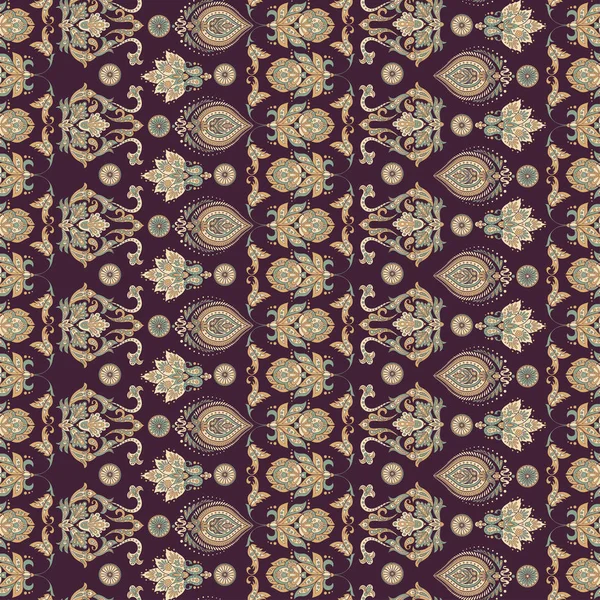 Ornement Vectoriel Batik Folklorique Ethnique Floral Motif Sans Couture — Image vectorielle