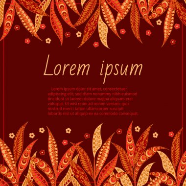 Çiçek desenli davetiye kartı.