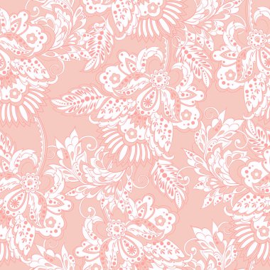 Elegance Dikişsiz desen Etnik çiçekli. 