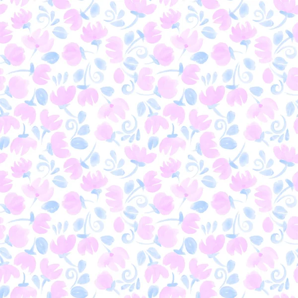 水彩花柄シームレスなベクトル — ストックベクタ