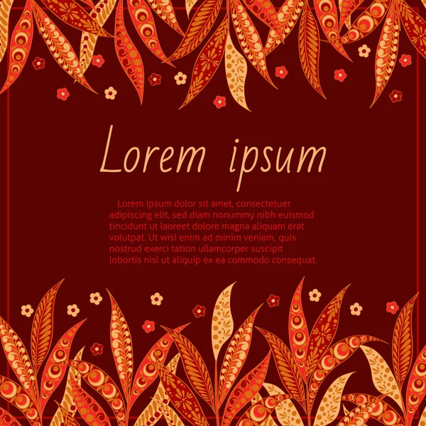 Çiçek desenli davetiye kartı.