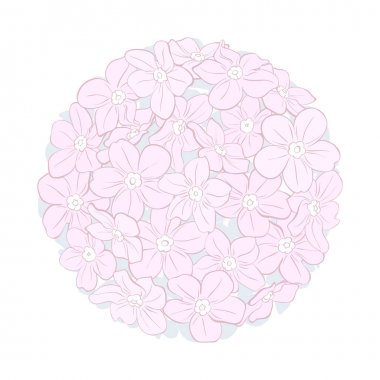 Daire şeklinde çiçekler. Vektör izole buketi