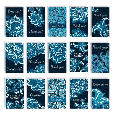 Şablon seti. Tebrik kartı, kartvizit ve el ilanları için vektör arkaplanı