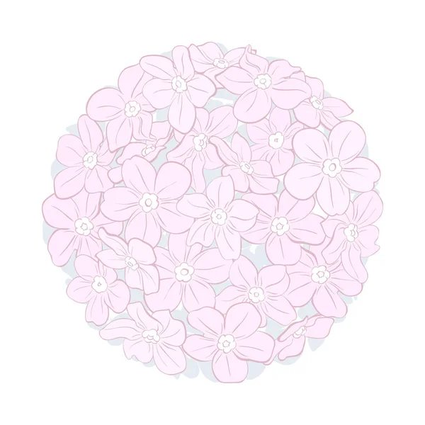 Fleurs Forme Cercle Bouquet Isolé Vectoriel — Image vectorielle