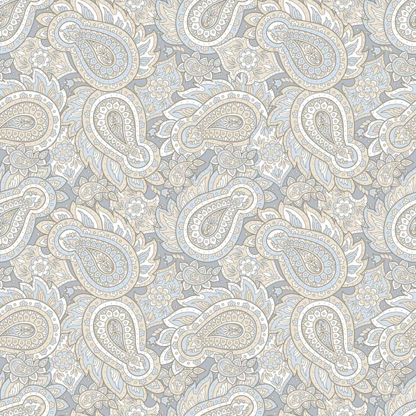 Paisley sin costuras patrón textil en estilo batik asiático — Vector de stock