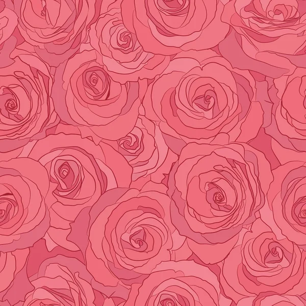 Rosas sem costura padrão, ilustração floral vetor. Natureza fundo — Vetor de Stock