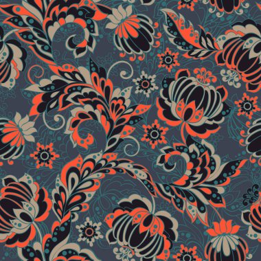 Elegance Dikişsiz desen Etnik çiçekli