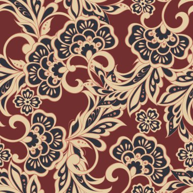 etnik çiçek seamless modeli