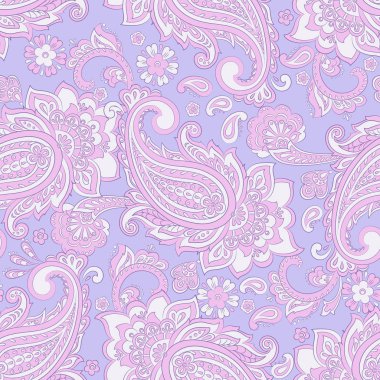 Çiçeksiz desenli desenli şal desenli süs. Asya tekstil biçiminde vektör illüstrasyonu