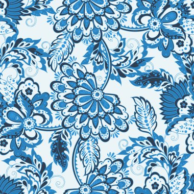 Hint batik tarzında klasik bir model. Çiçek vektör arkaplanı