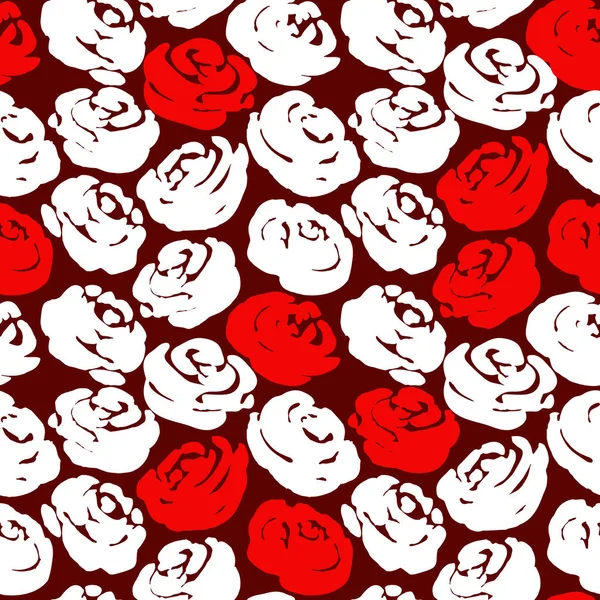 Róże bez szwu wzór. ilustracja wektora — Wektor stockowy