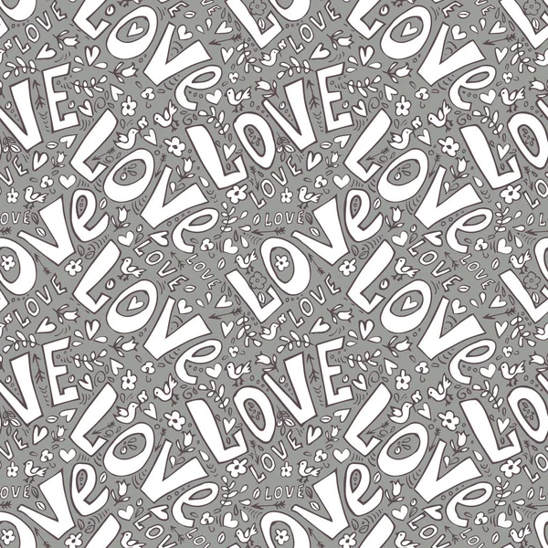 Vector word love seamless pattern — ストックベクタ