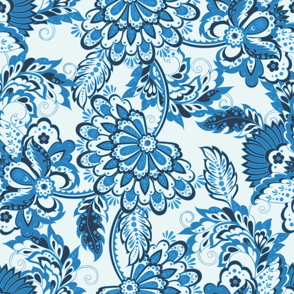 Vintage patroon in indiaanse batik stijl. bloemenvector achtergrond — Stockvector