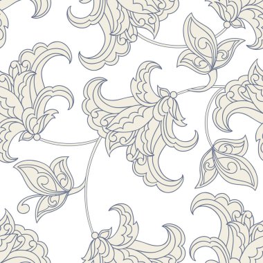 Güzel çiçekli klasik desen. Çiçek vektör arkaplanı