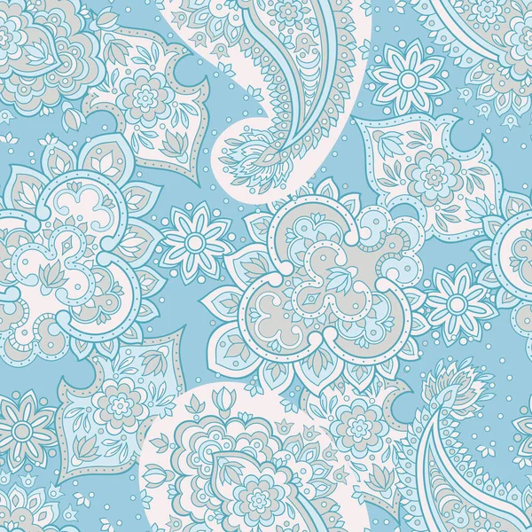 Nahtloses Paisley-Muster im asiatischen Ethno-Stil. Florale Vektorillustration — Stockvektor