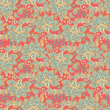 Hint usulü çiçeklerle kusursuz desen. Çiçek vektör arkaplanı