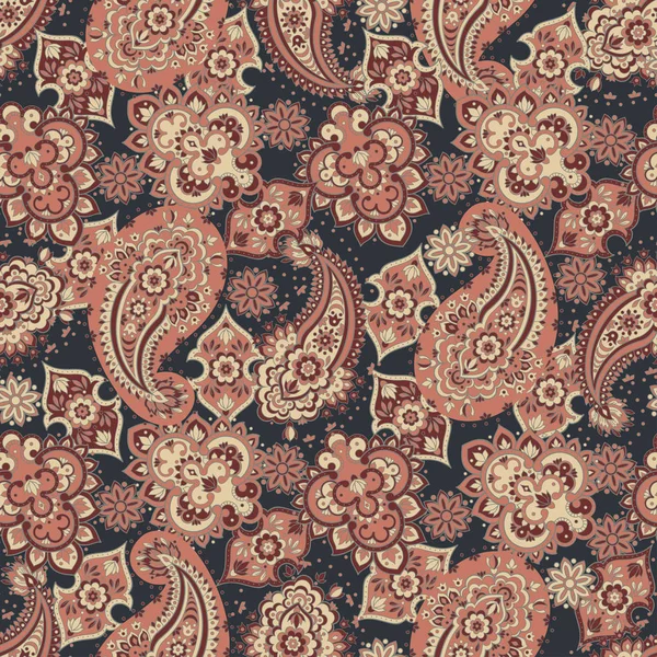 Patrón sin costuras de Paisley. Fondo floral vintage — Archivo Imágenes Vectoriales