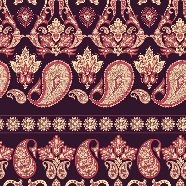 Paisley Floral oosters etnisch patroon. Naadloze Arabische Ornament. Decoratieve motieven van de Indiase stofpatronen. — Stockvector