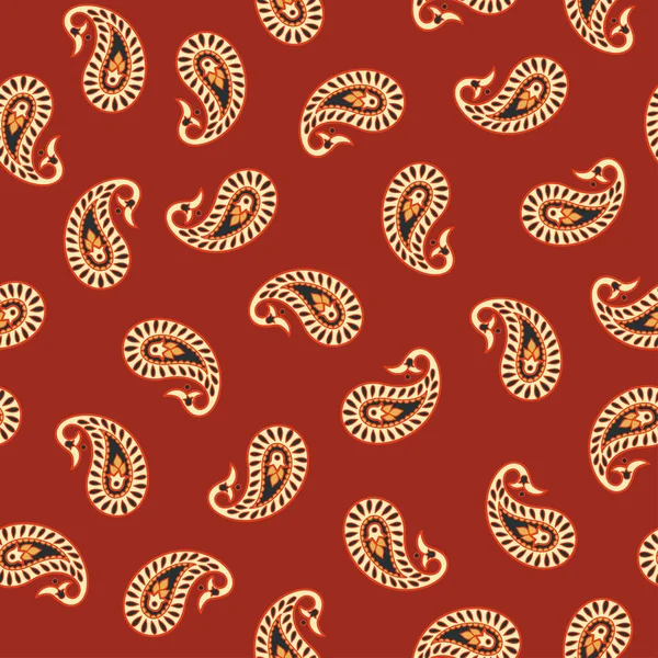 Paisley Floral Oriental Ethtern. Adorno árabe sin costuras. patrón de tela ndian — Archivo Imágenes Vectoriales