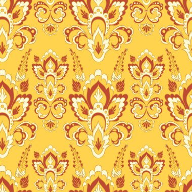 Barok tarzı çiçekli duvar kâğıdı. Kusursuz vektör deseni