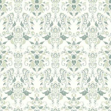 Kusursuz damaske arkaplanı. Vektör eski duvar kâğıdı