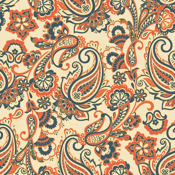 Fundo de damasco ornamentado. Paisley padrão sem costura — Vetor de Stock
