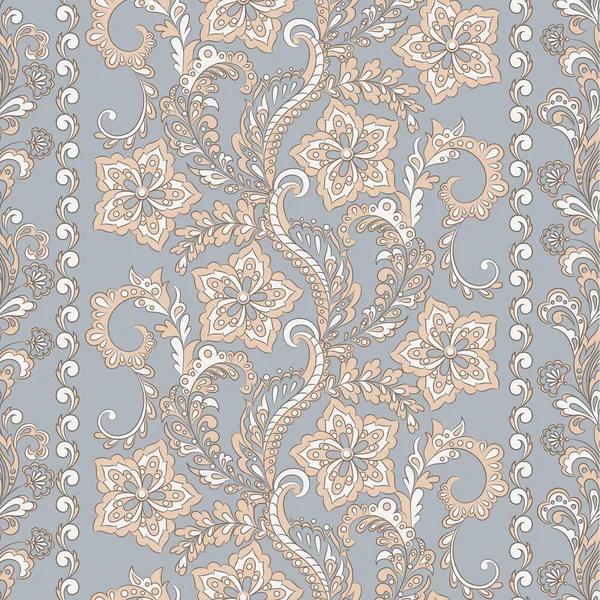 Modèle sans couture florale dans le style batik, fond vectoriel — Image vectorielle