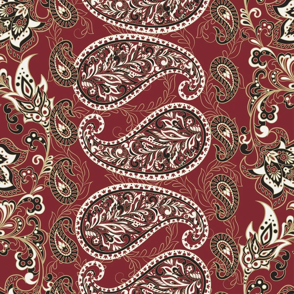 Paisley Pattern. Fond textile asiatique sans couture — Image vectorielle