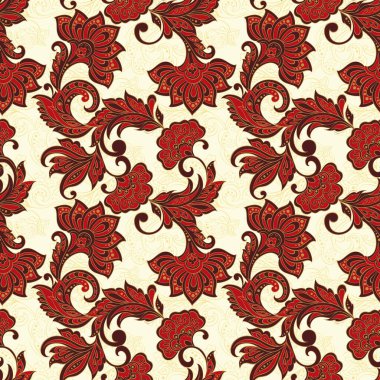 Batik tarzında Hint çiçeksiz desen