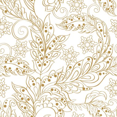 Hint batic tarzı Vintage desen. çiçek vektör arka plan