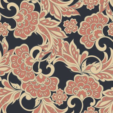 Vektör etnik çiçeksiz desen