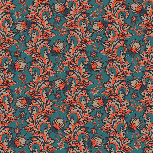 Ethnic Floral Seamless Pattern Batik Style — Stock Vector