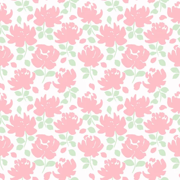 Floral seamless Pattern. Silhouette of flowers vector background — Stock Vector