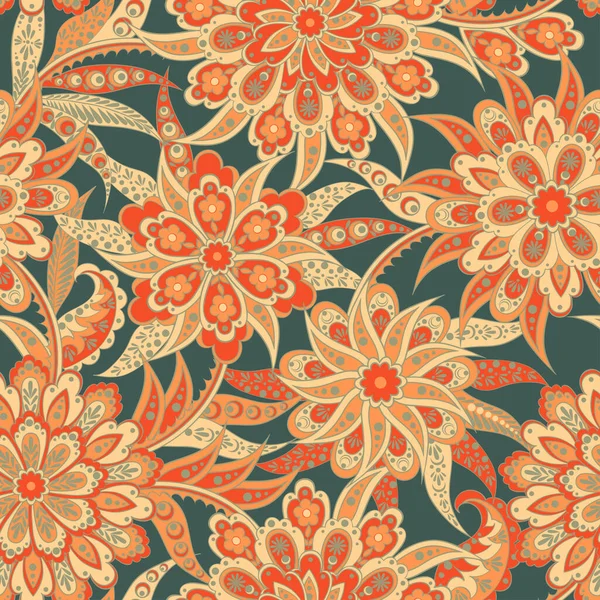 Hint batik tarzında klasik bir model. Çiçek vektör arkaplanı — Stok Vektör